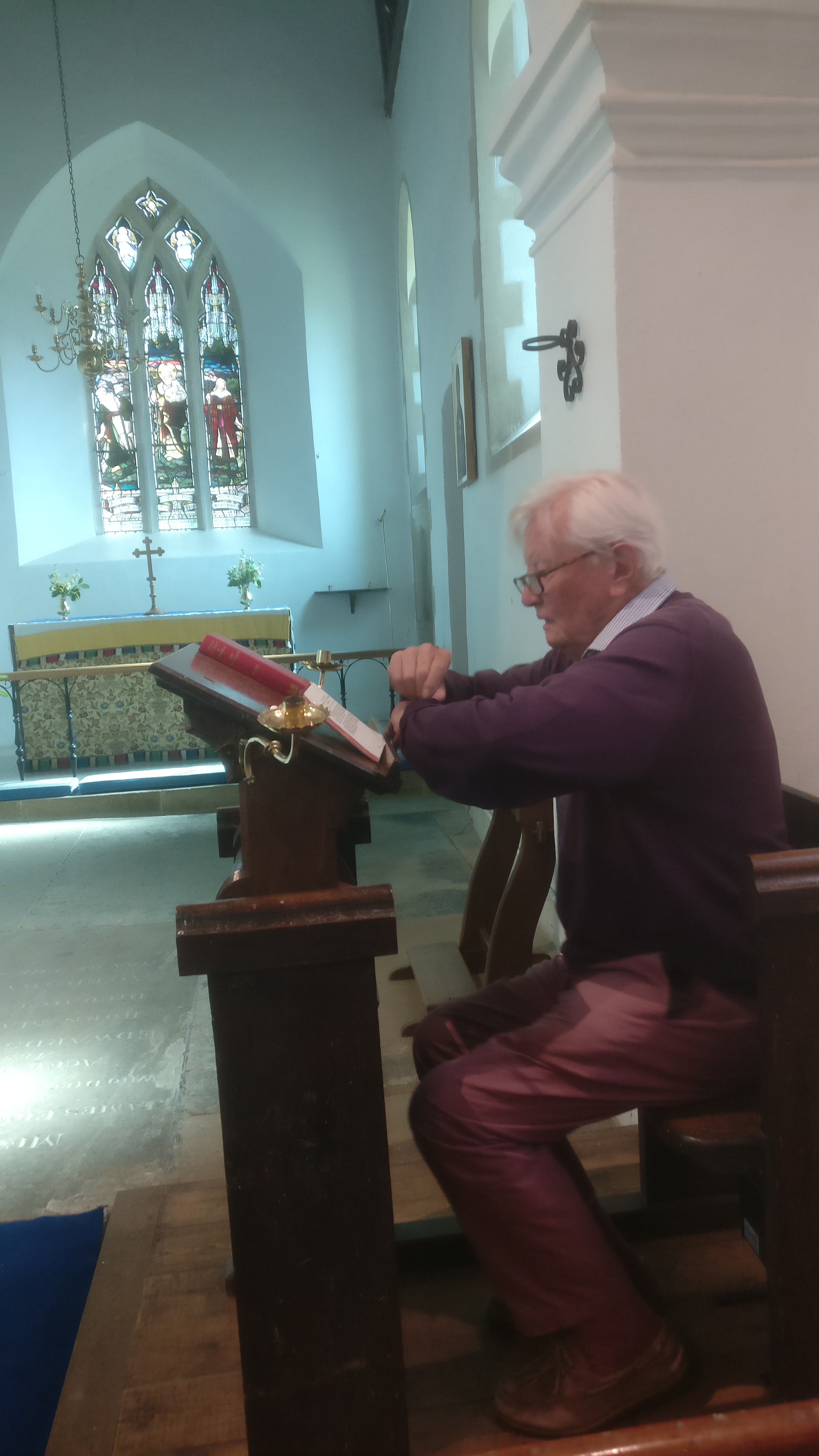 Gerald Winnington-Ingram at prayer in Cottisford Church