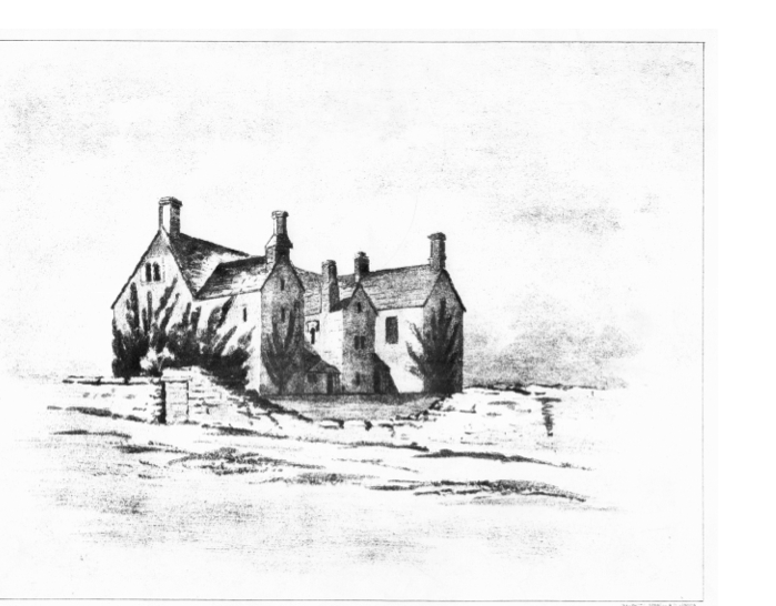 1820s pencil drawing of Old Manor Farm
