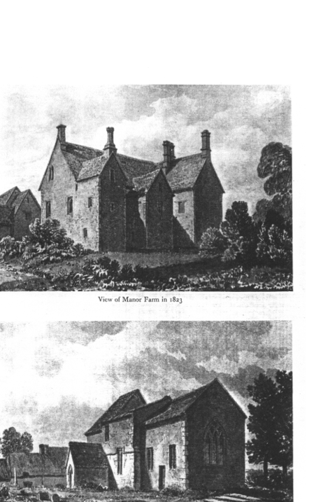 Photographs of Old Manor Farm taken in 1823, with a view of Cottisford church from 1825