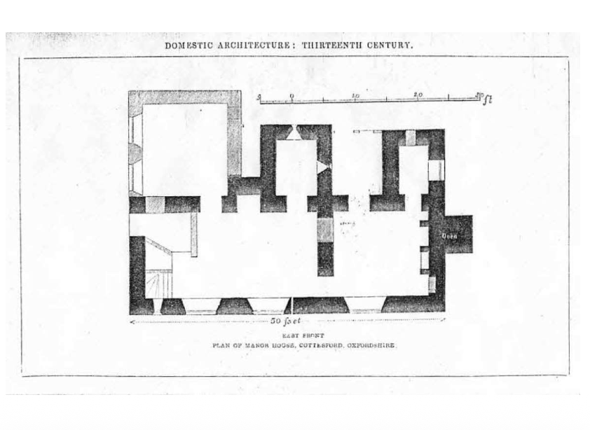 Plan of Manor House, Cottisford, Domestic Architecture Thirteenth Century