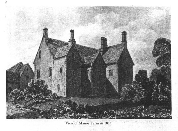 1823 engraving of Old Manor Farm, Cottisford