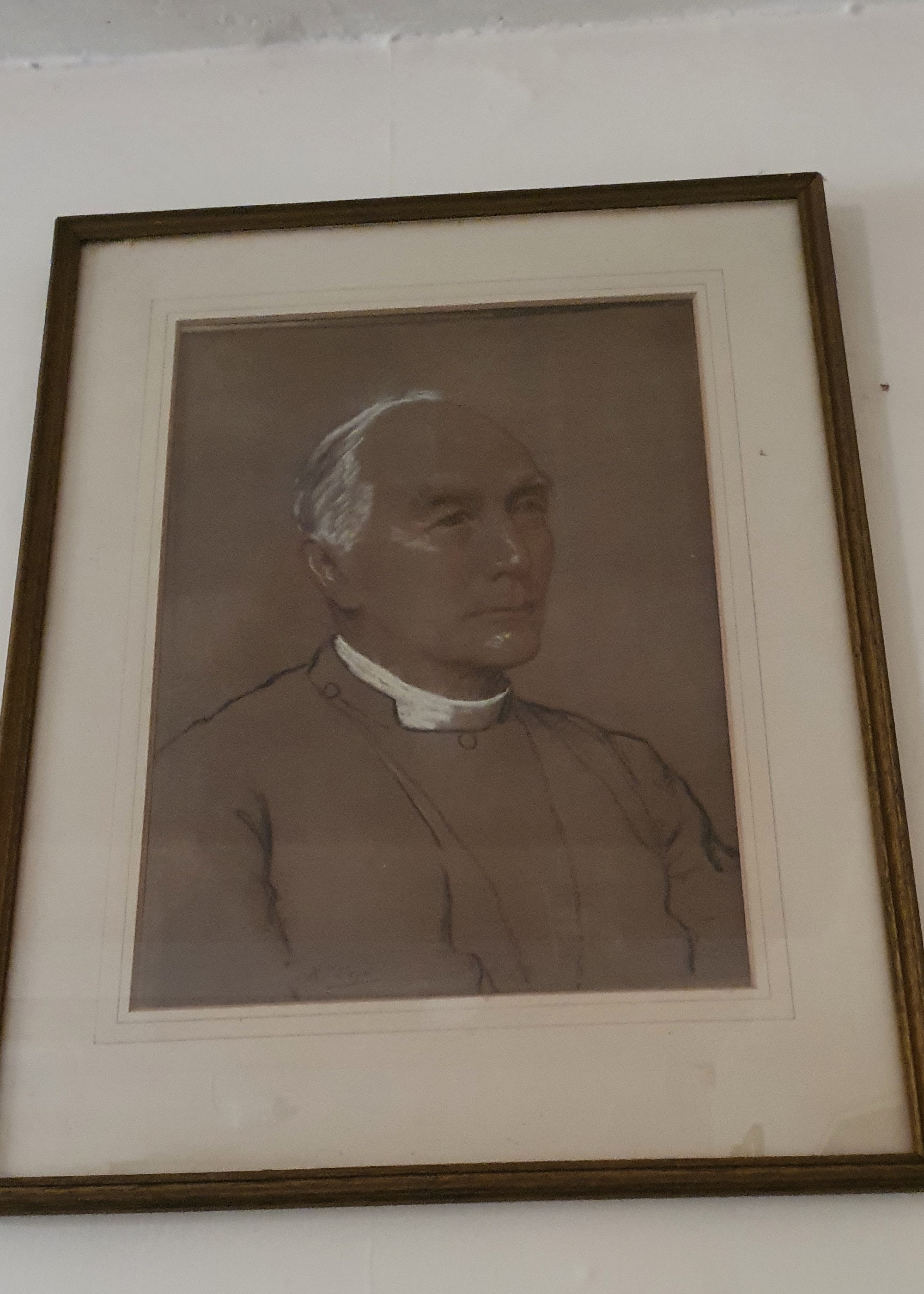 Chalk portrait sketch of Arthur Foley Winnington-Ingram, Bishop of London